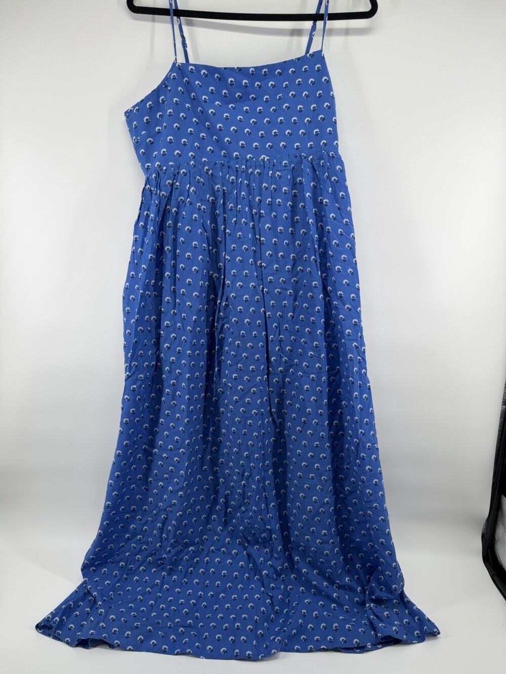 Madewell Empire-Waist Midi Dress Women’s Size XL Retro Blue NWT